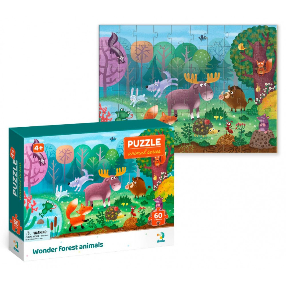 DODO Puzzle Lesní zvířata 60 dílků