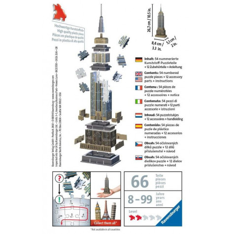 RAVENSBURGER 3D puzzle Mini Empire State Building 66 dílků ~ 3