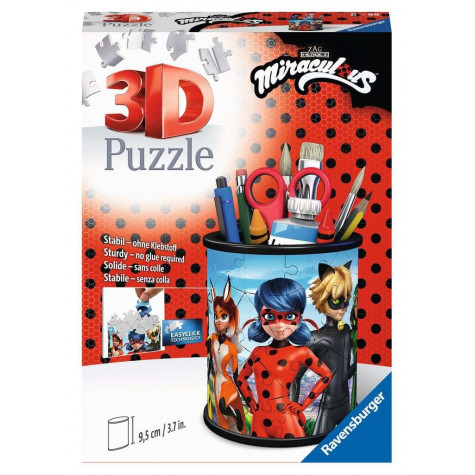 RAVENSBURGER 3D puzzle stojan: Kouzelná Beruška a Černý Kocour 57 dílků ~ 1