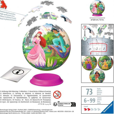 RAVENSBURGER 3D Puzzleball Disney princezny 73 dílků ~ 3