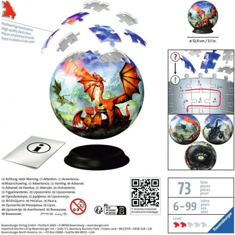 RAVENSBURGER 3D Puzzleball Mystický drak 73 dílků ~ 3