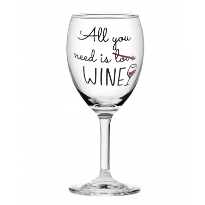 Albi Sklenice na víno 220 ml - All you need is love Wine