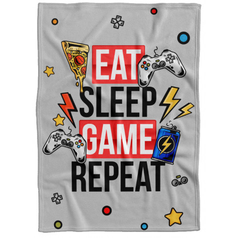 Deka 200 x 140 cm - Eat, sleep, game