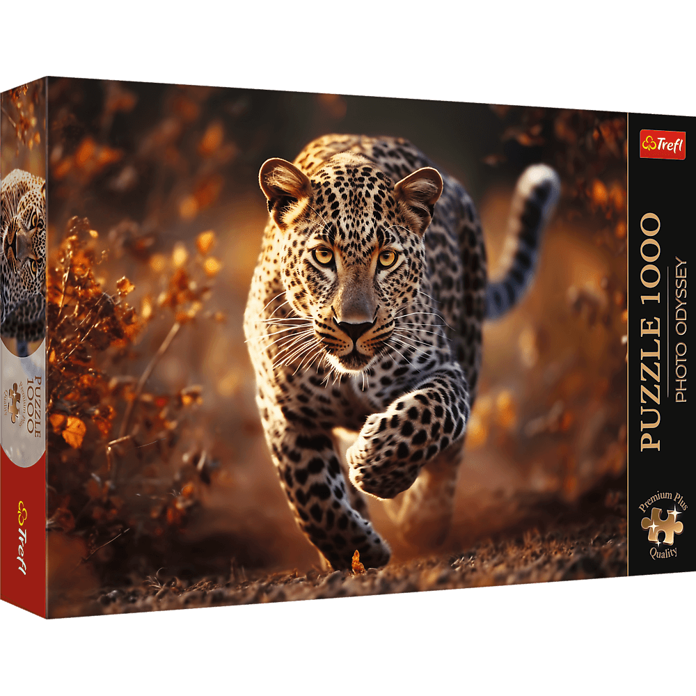 TREFL Puzzle Premium Plus Photo Odyssey: Divoký leopard 1000 dílků