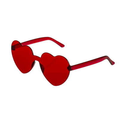 Barevné brýle srdce - červené