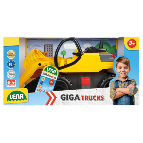 Lena Bagr žlutočerný Giga Trucks plast 69x34x28 cm ~ 2