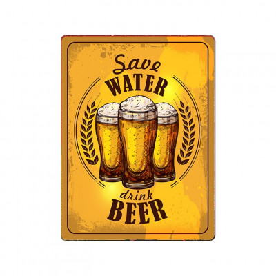 Nekupto Plechová cedule 30x40cm - Save water, drink beer