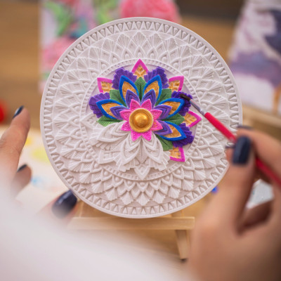 Candellana 3D Sádrový DIY obraz s příslušenstvím - Mandala