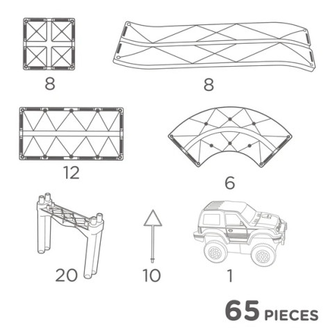 Cleverclixx Magnetická závodní dráha Intense 65 dílů ~ 7