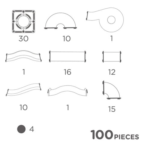 Cleverclixx Svítící magnetická kuličkodráha Intense 100 dílů ~ 2