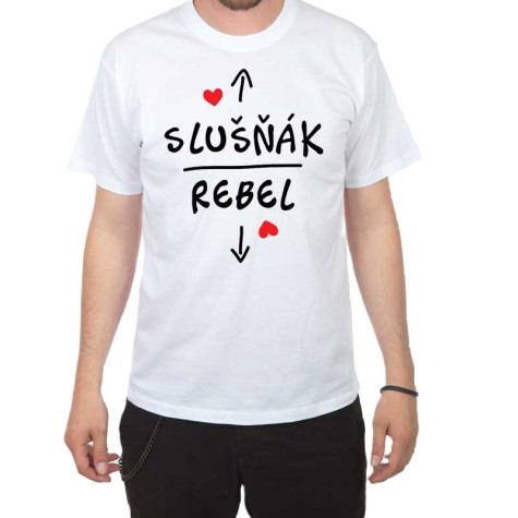 Tričko - Slušňák Rebel - bílé ~ 1