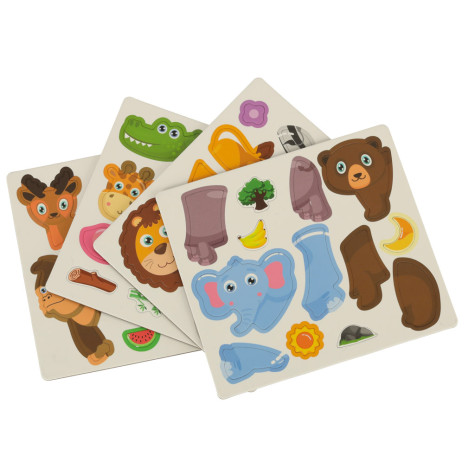 KIK Magnetické puzzle Safari zvířata 47ks ~ 4