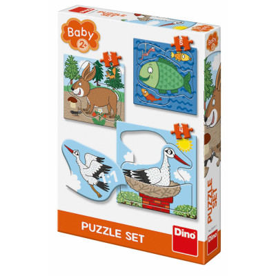 Dino Kde žijí zvířátka baby puzzle 3, 4, 5 dílků