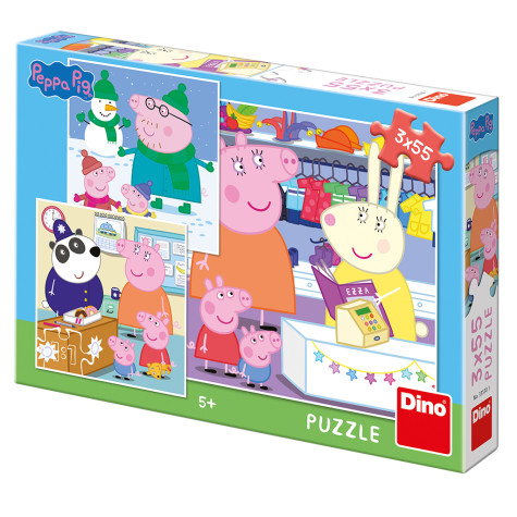 Dino Peppa Pig: Veselé odpoledne puzzle 3x55 dílků ~ 1