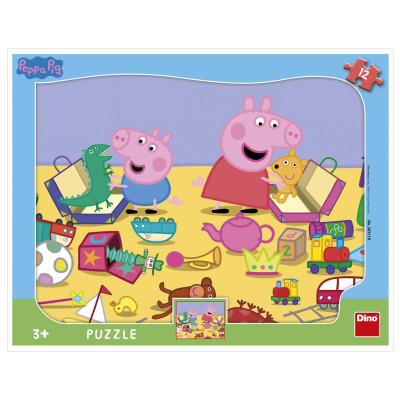 Dino Peppa Pig si hraje deskové tvary puzzle 12 dílků