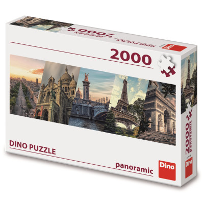 Dino Puzzle Paříž koláž panoramic 2000 dílků