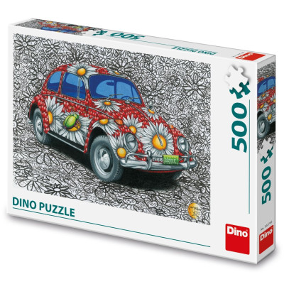 Dino Puzzle Malovaný VW Brouk 500 dílků