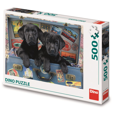 Dino Puzzle Štěňata v kufru 500 dílků