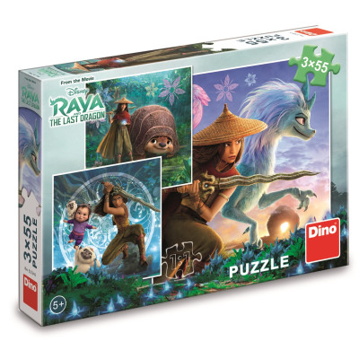 Dino Puzzle Raya a kamarádi 3x55 dílků