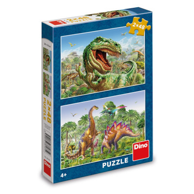 Dino Puzzle Souboj dinosaurů 2x48 dílků