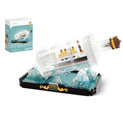 KOCO Stavebnice mini Titanic v láhvi plast 918ks