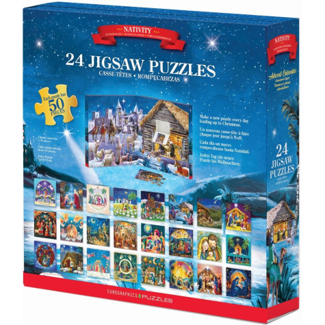 EUROGRAPHICS Puzzle Adventní kalendář: Narození Ježíška 24x50 dílků ~ 4