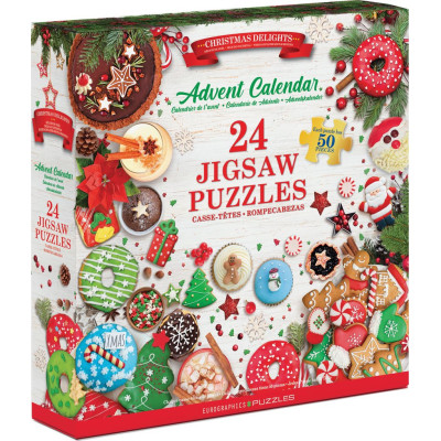 EUROGRAPHICS Puzzle Adventní kalendář: Vánoční dobroty 24x50 dílků