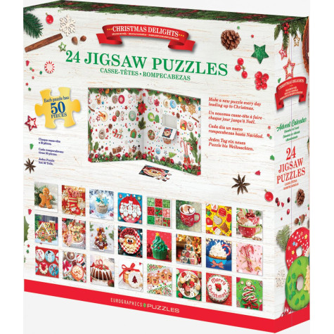 EUROGRAPHICS Puzzle Adventní kalendář: Vánoční dobroty 24x50 dílků ~ 4