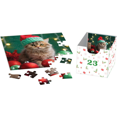 EUROGRAPHICS Puzzle Adventní kalendář: Vánoční vousky 24x50 dílků ~ 3