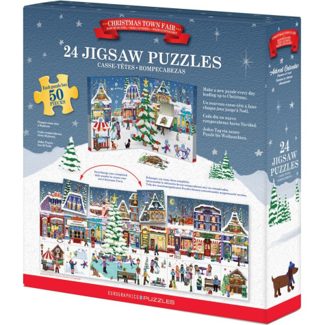 EUROGRAPHICS Puzzle Adventní kalendář: Vánoční jarmark 24x50 dílků ~ 4