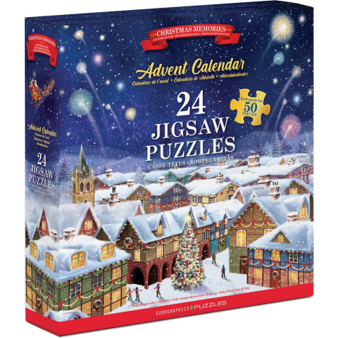 EUROGRAPHICS Puzzle Adventní kalendář: Vánoční vzpomínky 24x50 dílků ~ 1