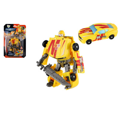 Teddies Transformer auto/robot plast 14cm žlutý