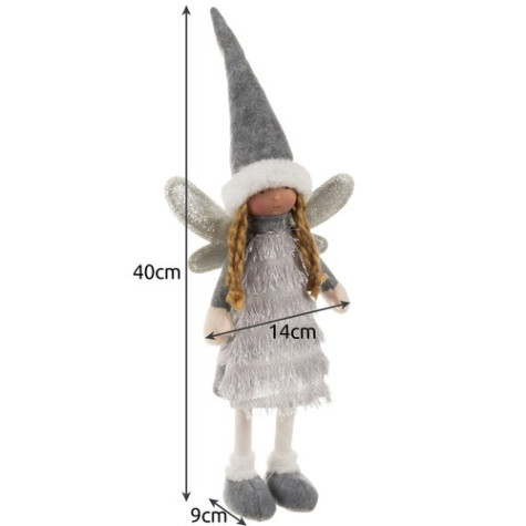 Vánoční figurka Víla 40cm šedá Ruhhy 22343 ~ 6