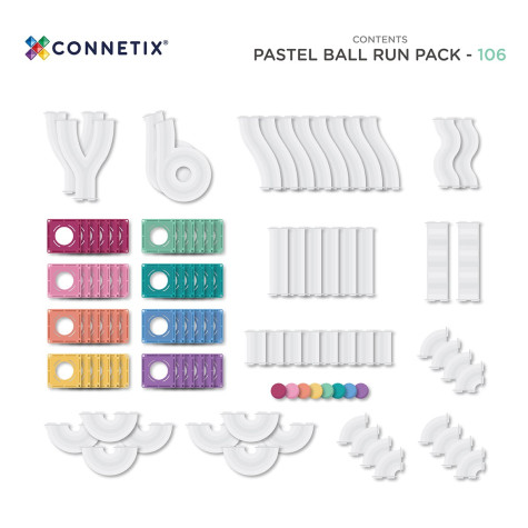 Connetix Pastel Ball Run Pack 106 dílů ~ 6