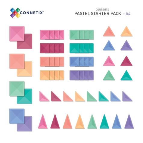 Connetix Pastel Starter Pack 64 dílů ~ 5