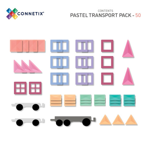 Connetix Pastel Transport Pack 50 dílů ~ 6