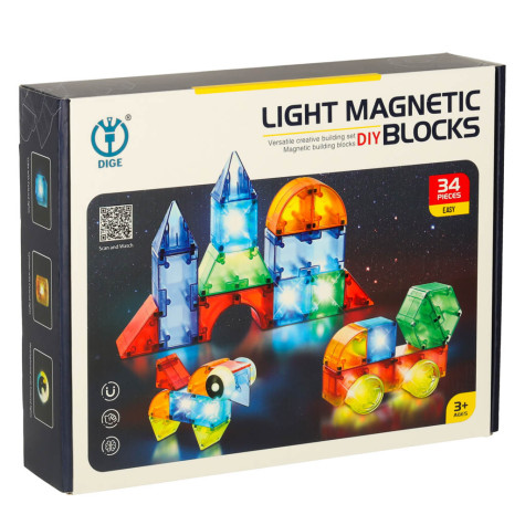 Dige Stavebnice magnetická LED svítící 32 ks ~ 10