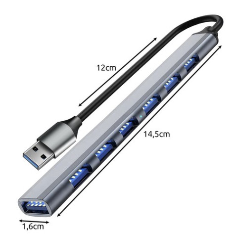 Adaptér Mini USB Hub 7v1 Izoxis 24374 ~ 3