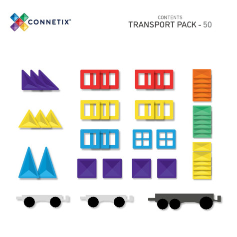 Connetix Rainbow Transport Pack 50 dílů ~ 6