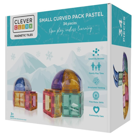 Cleverclixx Zaoblené díly Curved Pack Pastel 34 dílů ~ 1