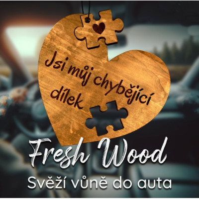 Ahome Dřevěná vůně do auta - Srdce - Puzzle