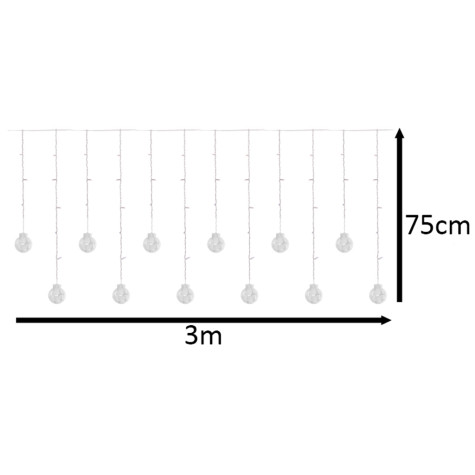 KIK Závěsná LED světla 3m 108 LED multicolour ~ 7