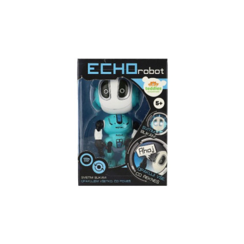 Teddies Robot ECHO opakující věty kovový 12cm modrý ~ 7