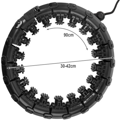 Masážní Hula hoop se závažím černý Trizand 25208 ~ 4