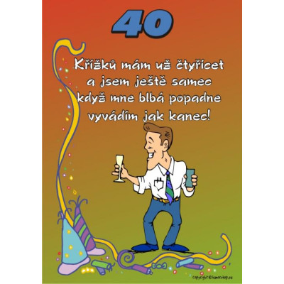 Certifikát - Křížků mám už čtyřicet 40