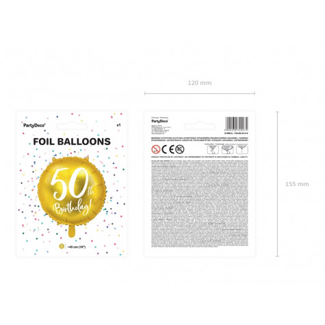 Foliový balónek zlatý - 50. narozeniny