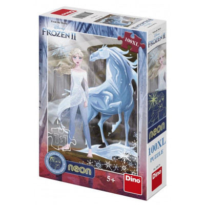 Dino Frozen II/Ledové království II neon puzzle 100XL dílků