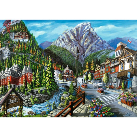 RAVENSBURGER Puzzle Vítejte v Banffu 1000 dílků ~ 2