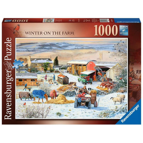 RAVENSBURGER Puzzle Zima na farmě 1000 dílků ~ 1