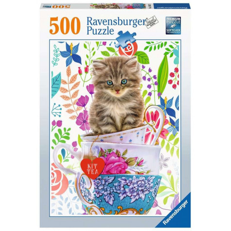 RAVENSBURGER Puzzle Kotě v hrnečku 500 dílků ~ 1